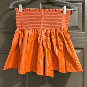 Queen of Sparkles Orange leather like Shorts